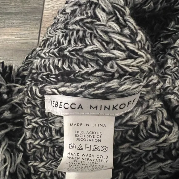 Rebecca Minkoff Grey Marled Knit Pom Pom Beanie - Picture 4 of 4